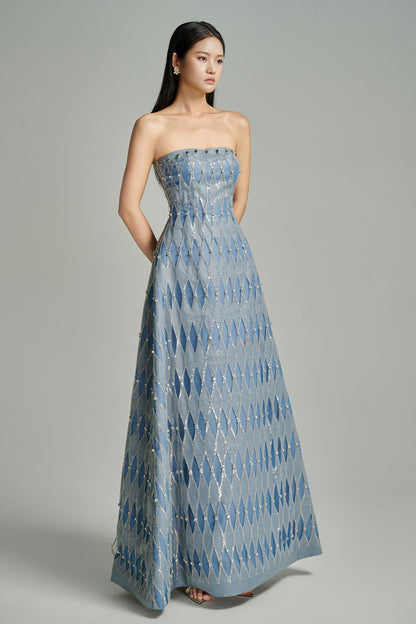 Alaiya Ball Gown Scarf Neck Polyester Maxi Dress