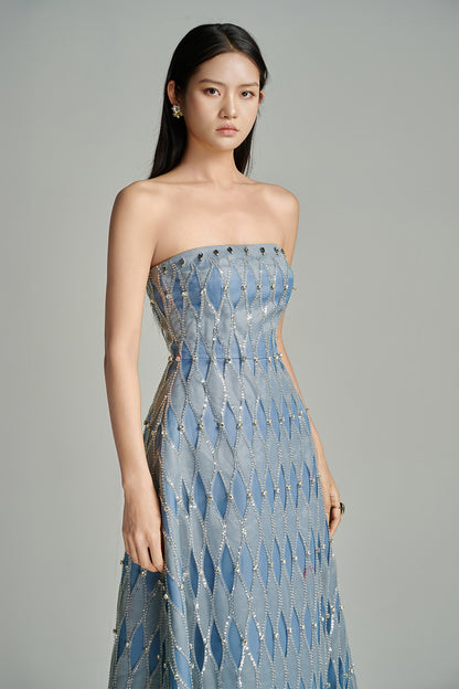 Alaiya Ball Gown Scarf Neck Polyester Maxi Dress
