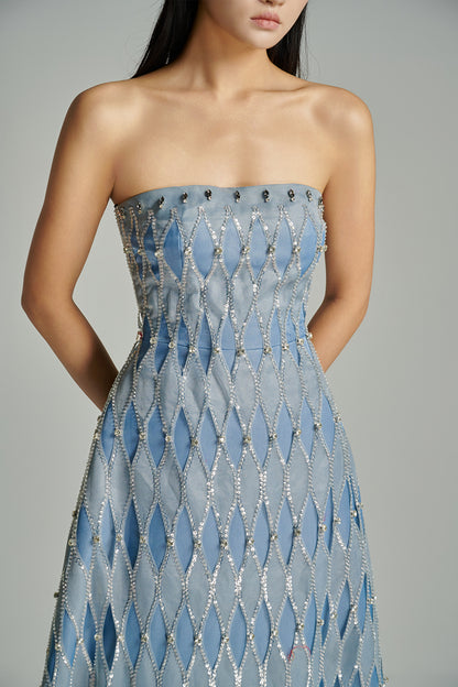 Alaiya Ball Gown Scarf Neck Polyester Maxi Dress