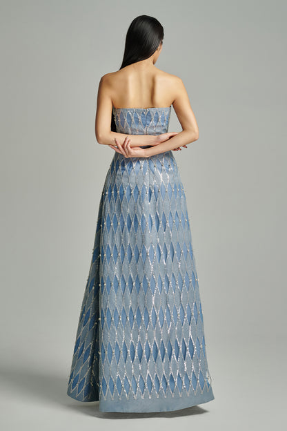 Alaiya Ball Gown Scarf Neck Polyester Maxi Dress