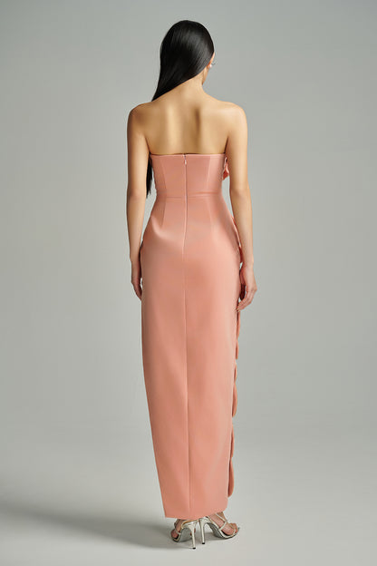 Tiana Pegged Sweetheart Neck Velvet Maxi Dress
