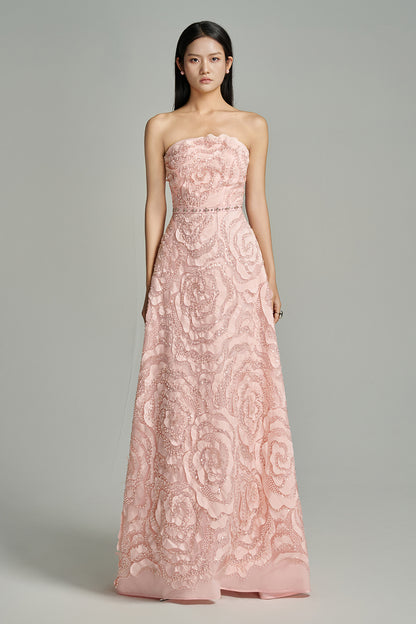 Lyra A-line Scarf Neck Polyester Maxi Dress