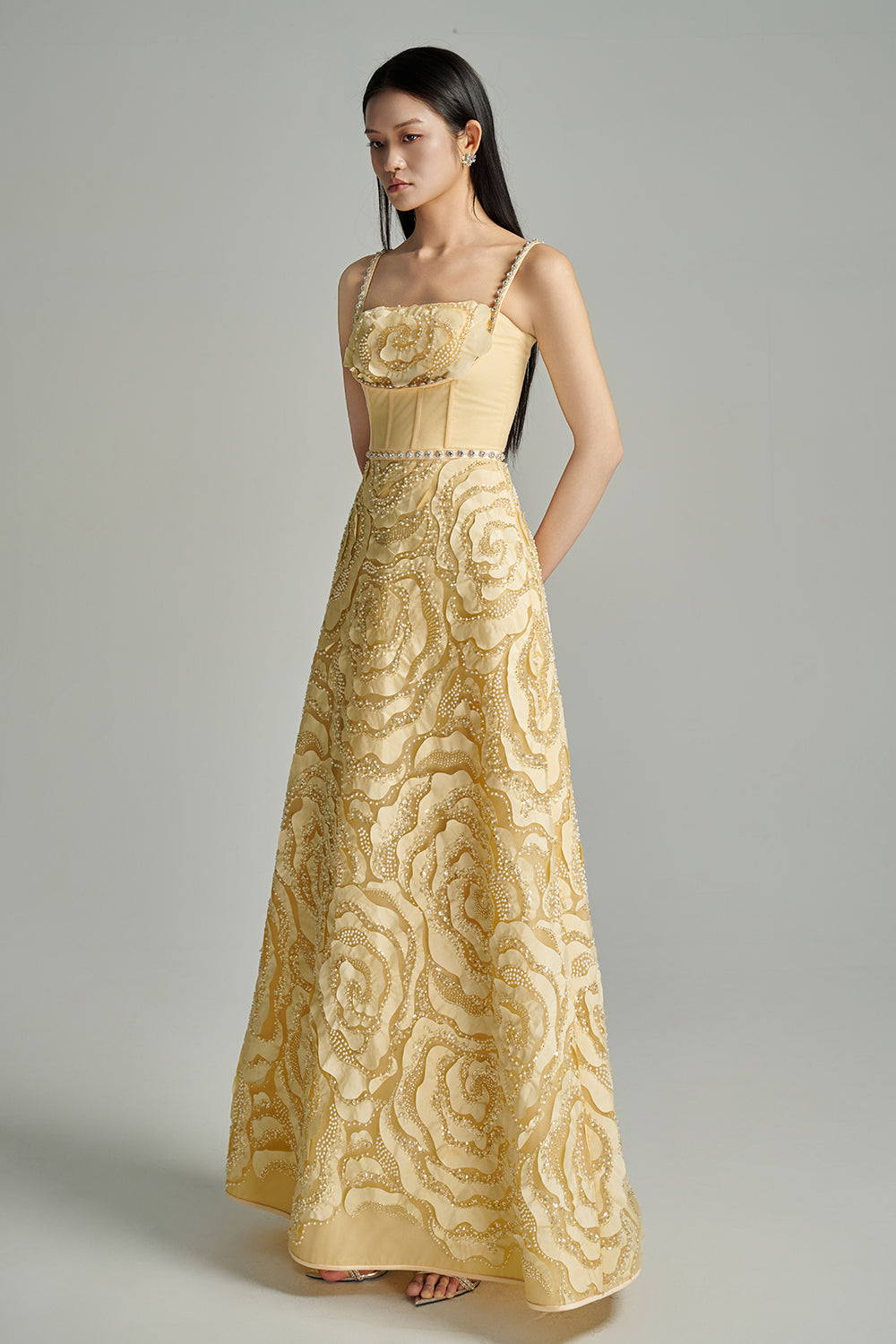 Miracle A-line Bead Polyester Maxi Dress