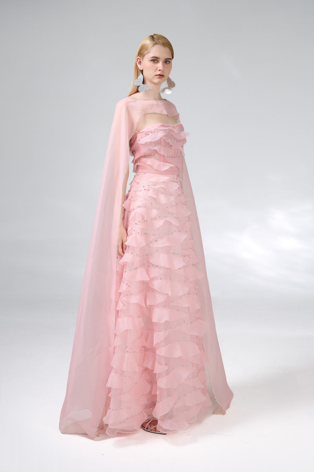 Preston Cape Ruffle Layer Organza Floor Length Set