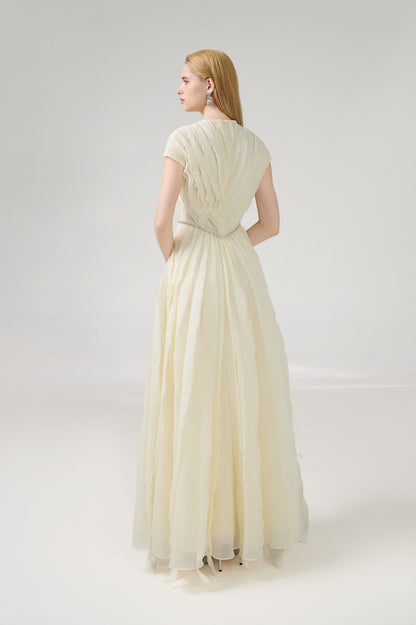 Hadassah Ball Gown V-Neck Organza Floor Length Dress