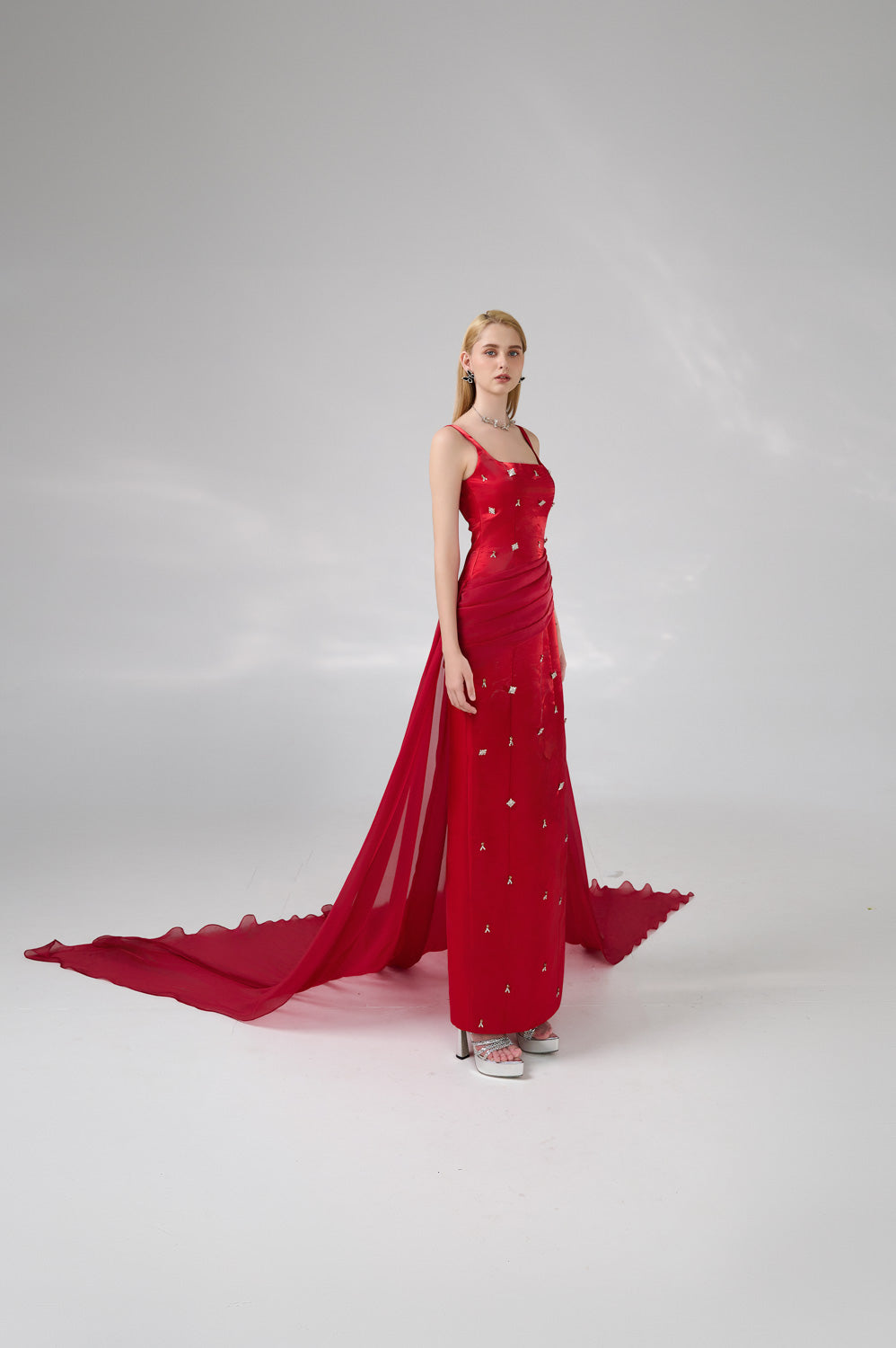 Thatcher Sheath Extended Flap Twill Floor Length Dress