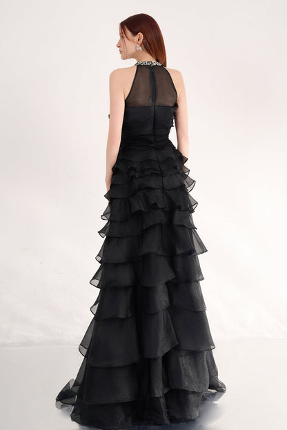 Hadley A-line Ruffle Layer Organza Maxi Dress