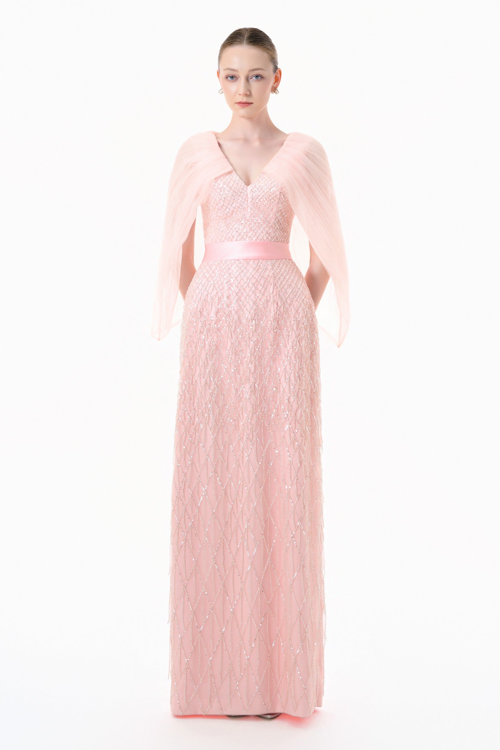 Vela Cape Sleeve Maxi Dress
