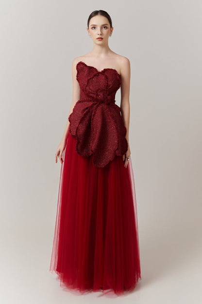 Vivienne Sweetheart Applique Maxi Dress -