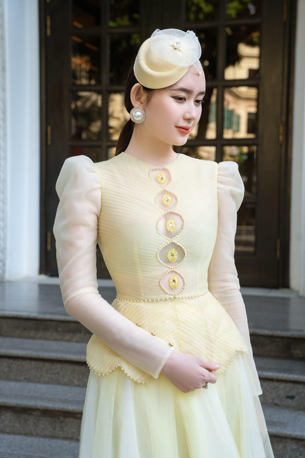 Josie Peplum Leg Of Mutton Sleeved Taffeta Maxi Dress 