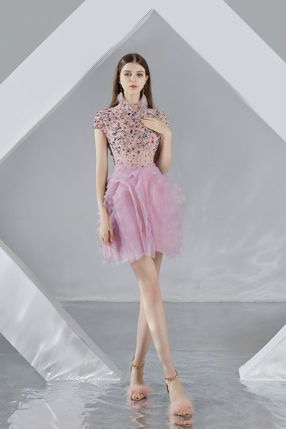 Pink Puffy Short Dress Online | bellvalefarms.com