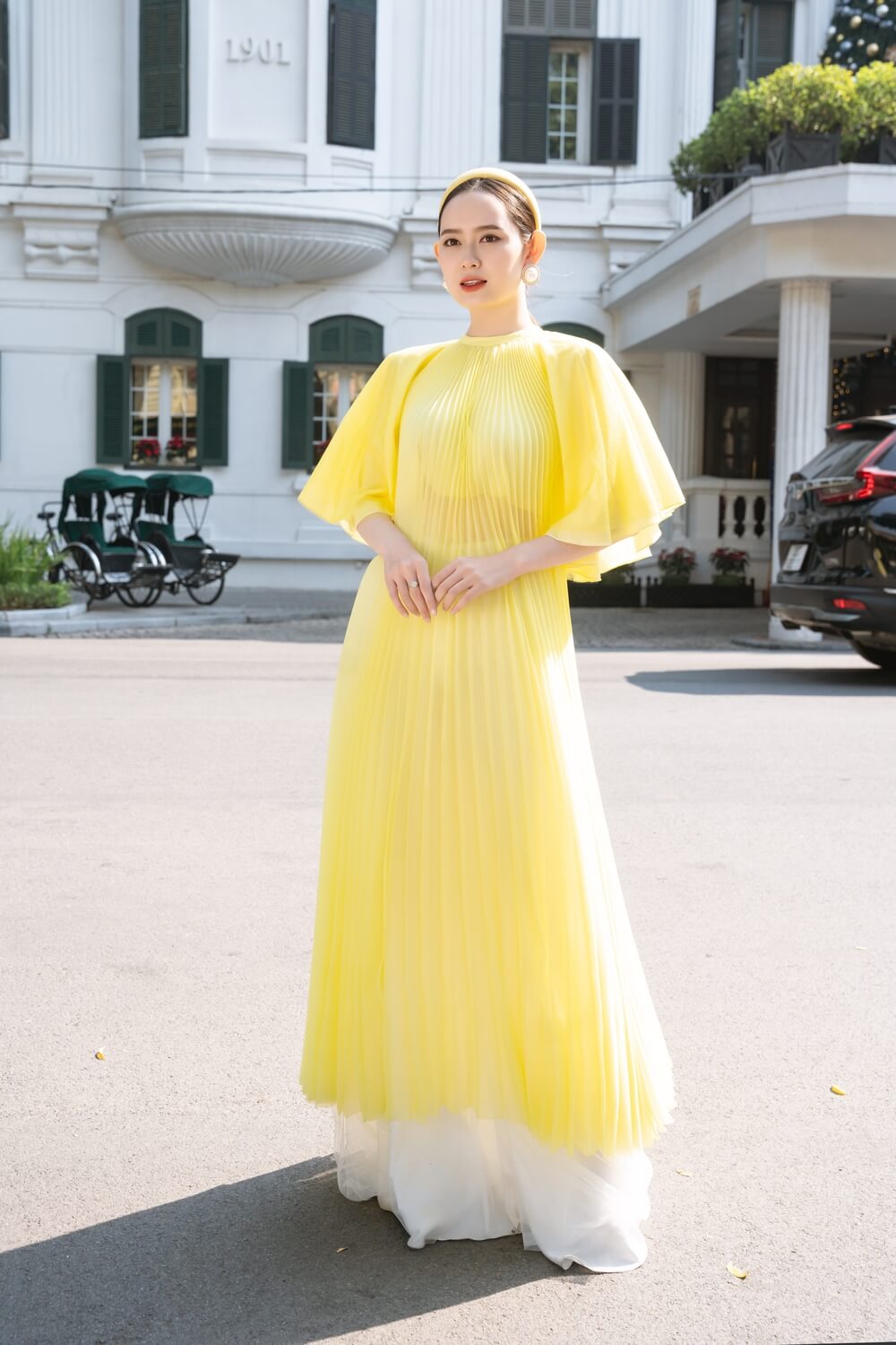 Margaret Tunic Pleated Organza Long Length Ao Dai