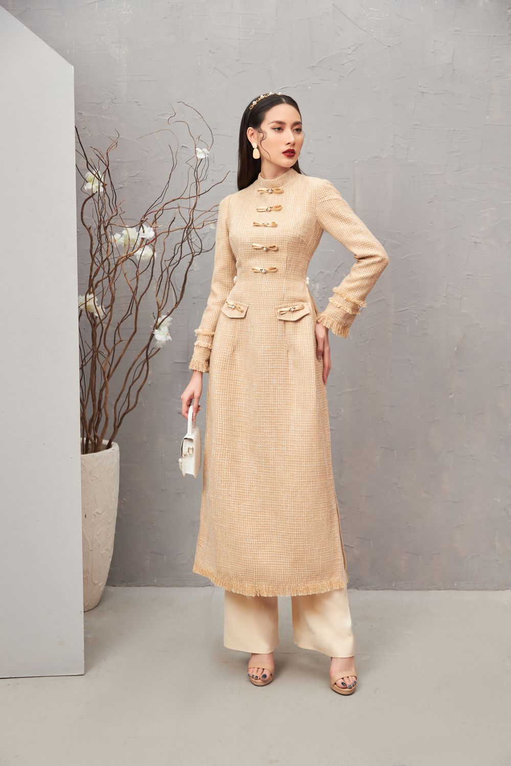 Orabelle Tweed Ao Dai 