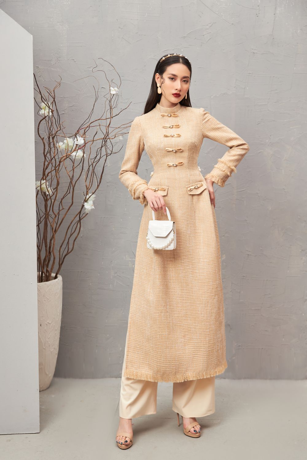 Orabelle Tweed Ao Dai