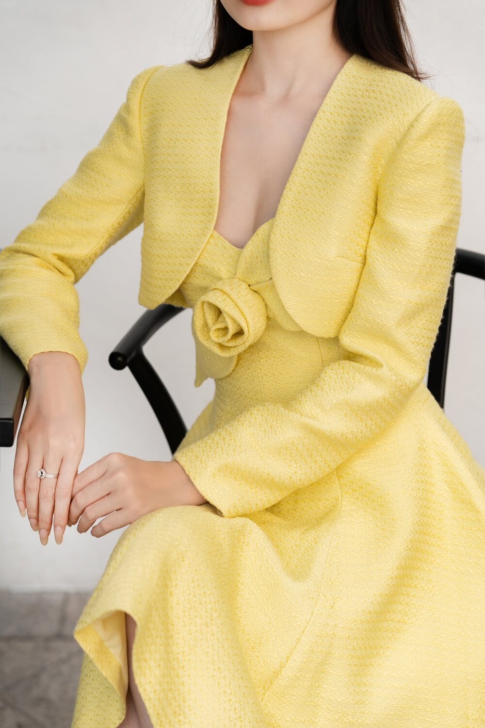 Dress  Embroidered silk jacquard light green yellow  white  Fashion   CHANEL