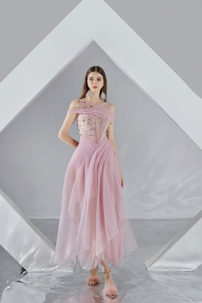 midi organza dress MURPHY A-LINE BEAD ORGANZA MIDI DRESS | CULT MIA