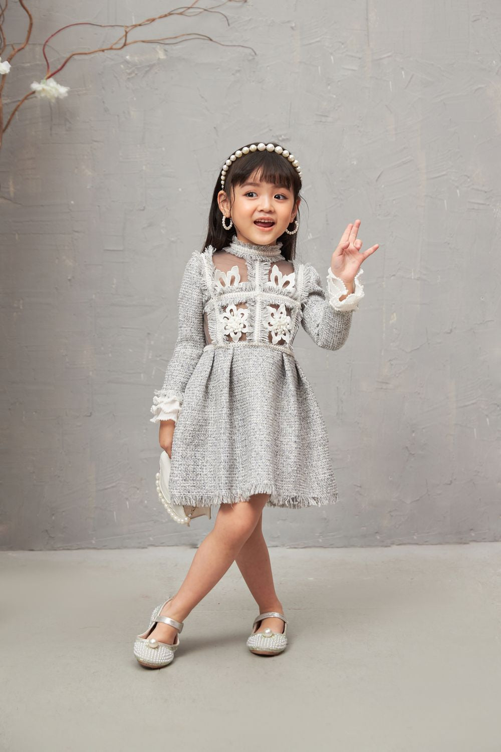 Grey frock best sale for baby girl