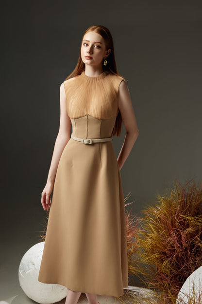 bow detail pleated a line midi dress Bow Detail Button A Line Midi Dress White